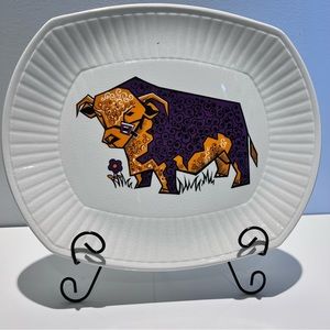 1970s Beefeater Bull Steak Plate English Ironstone Pottery Staffordshire